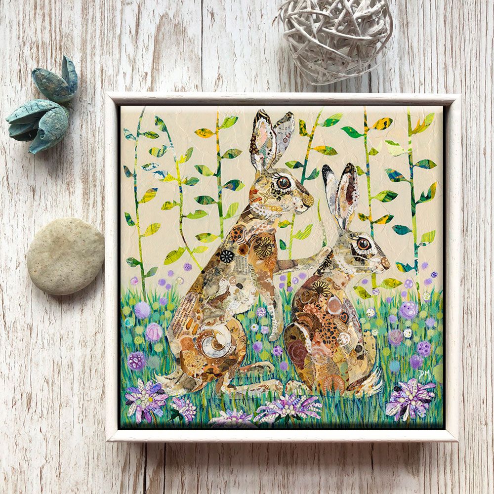 Hares on Alert - 6" Ceramic Print