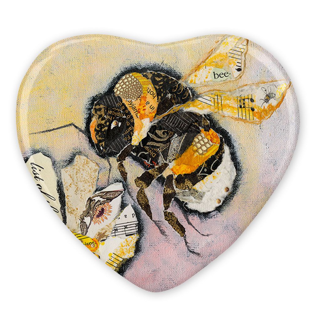 Bumblebee Ceramic Heart Magnet