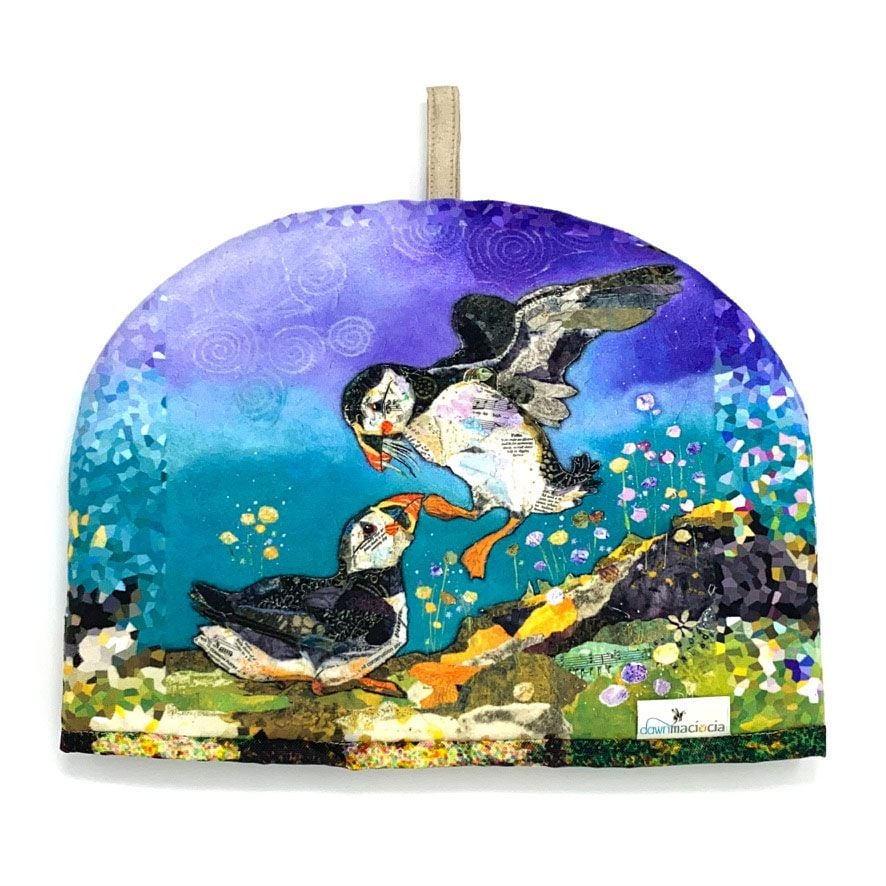 Love on the Rocks - Tea Cosy of two puffins