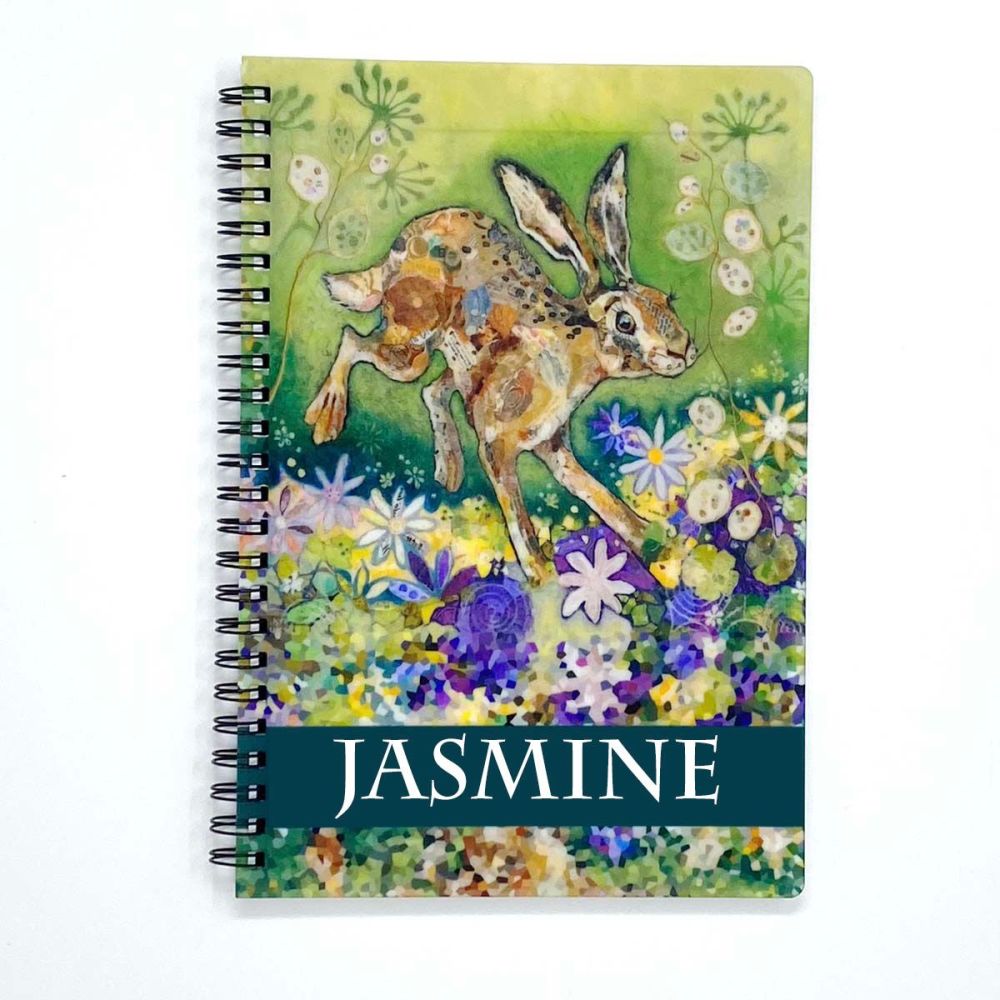 Honesty Hare A5 Wiro Notebook - personalised