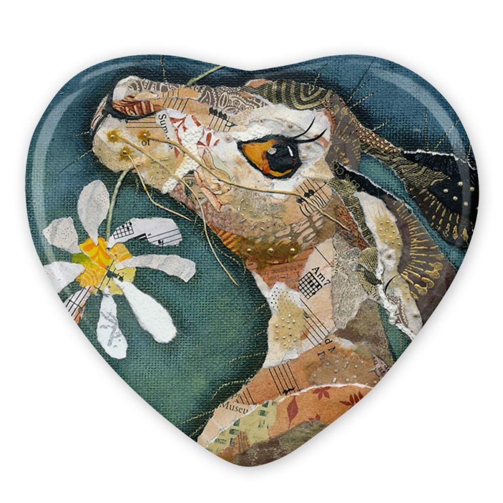 Flower Hare Heart Magnet
