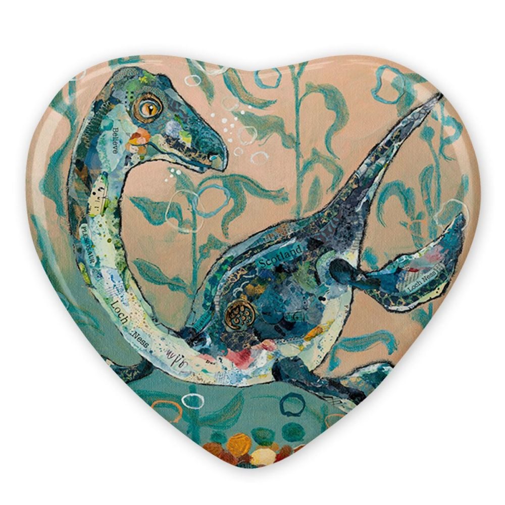 Nessie Monster Ceramic Heart Magnet