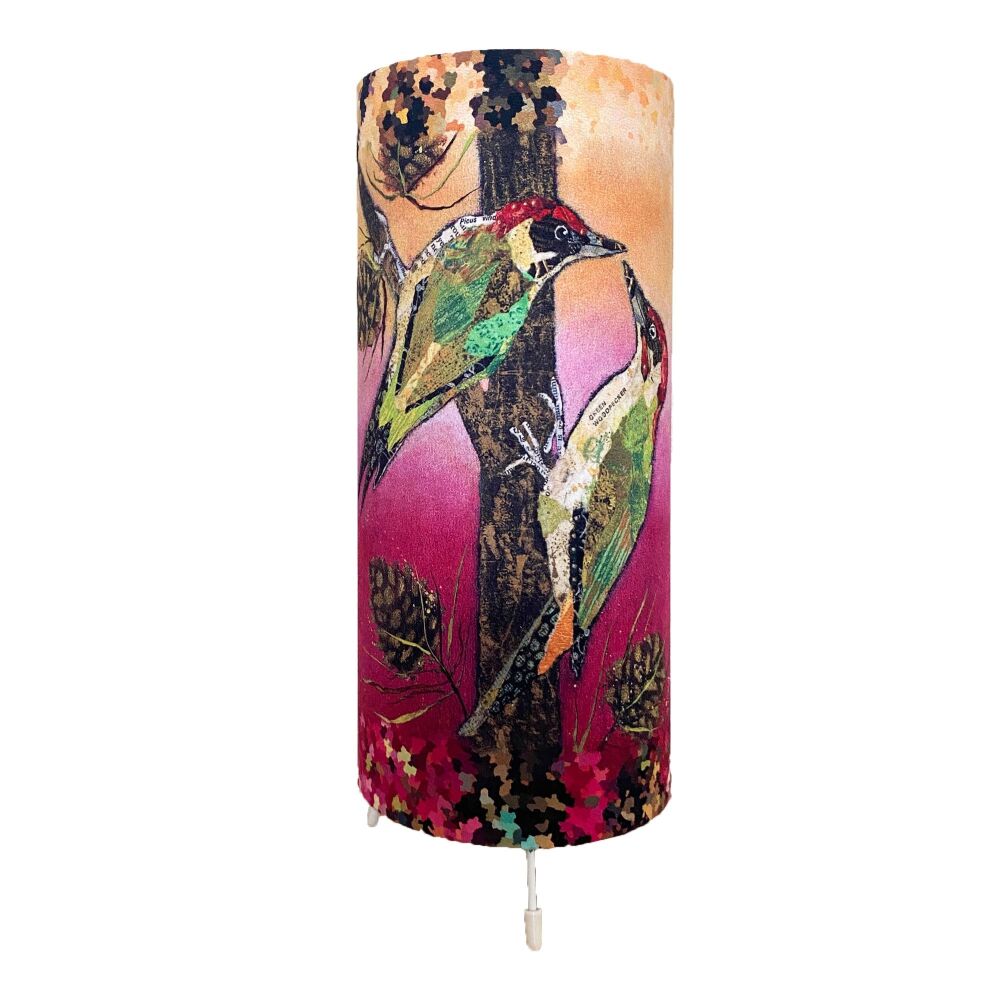 Knock Knock Woodpecker Cylinder Table Lamp