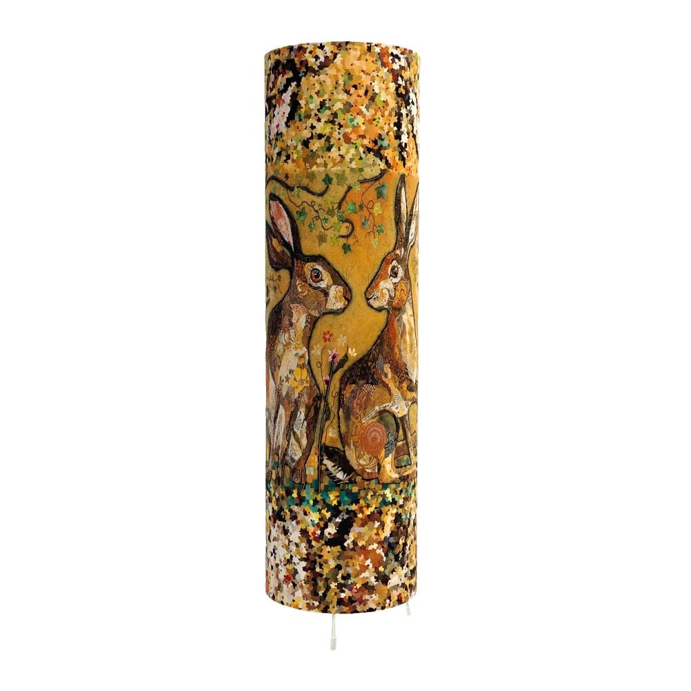 'Hares Looking at You' Hare Cylindrical Floor Lamp
