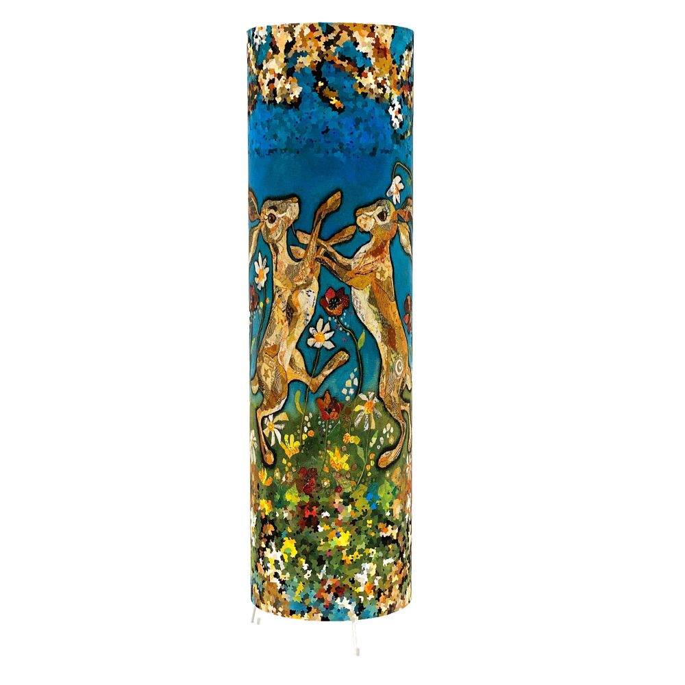 Hare Waltz Cylindrical Floor Lamp in blue, brown and green