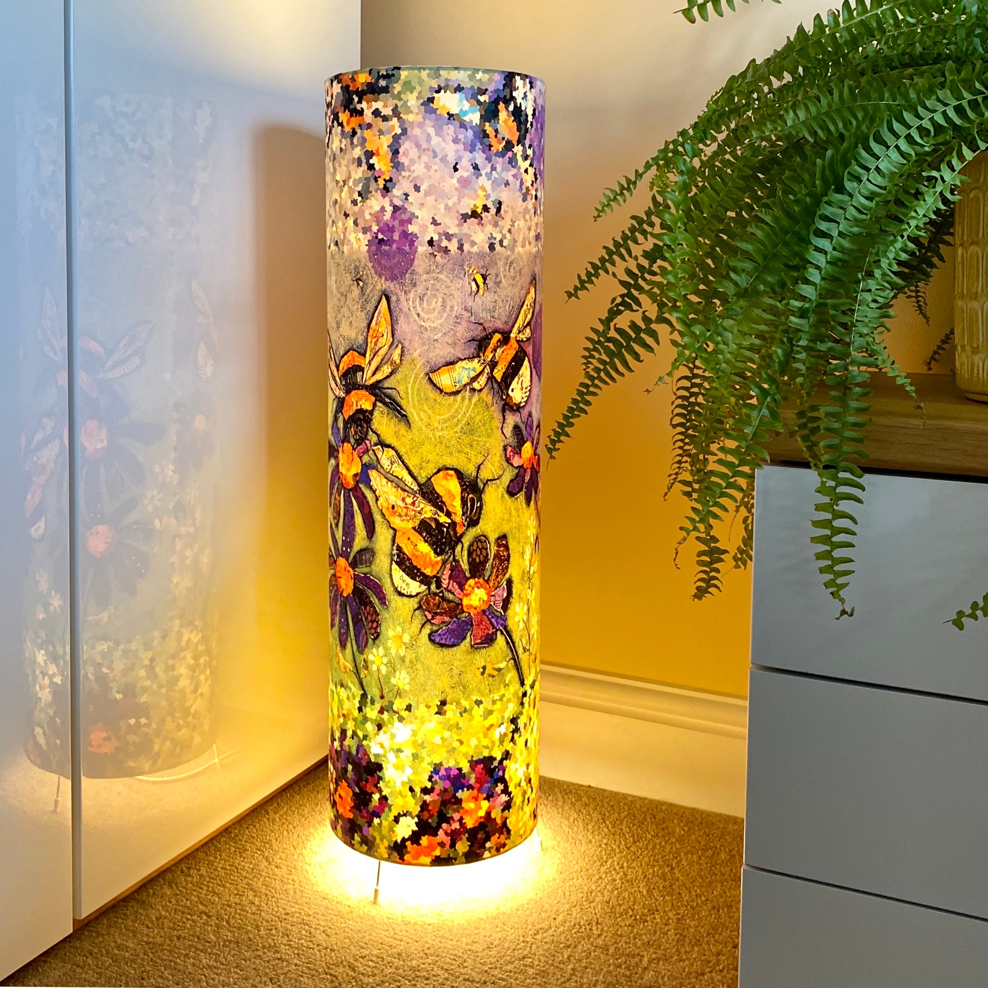 bumble bee floor lamp in a room setting