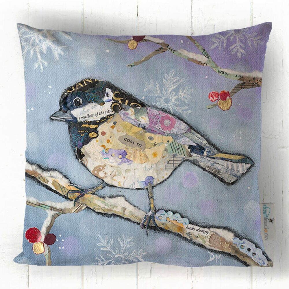 Coal Tit in Winter - Square Cushion