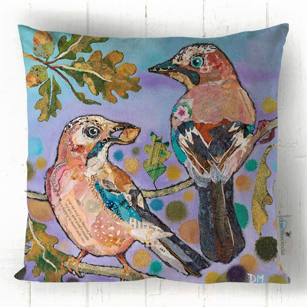 Autumn Banquet  - Jay Birds Square Cushion