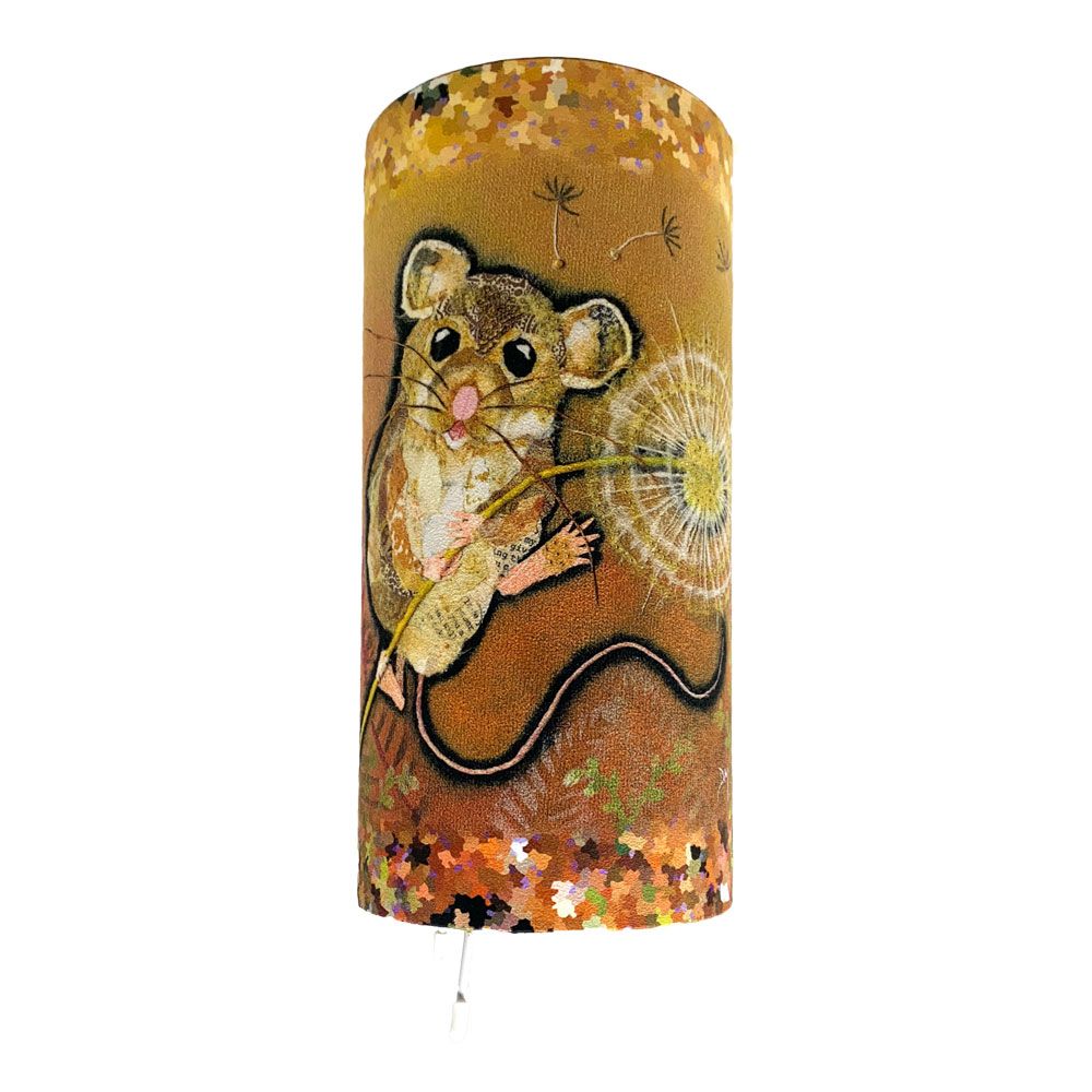 Make a Wish Mouse Cylinder Table Lamp on green background