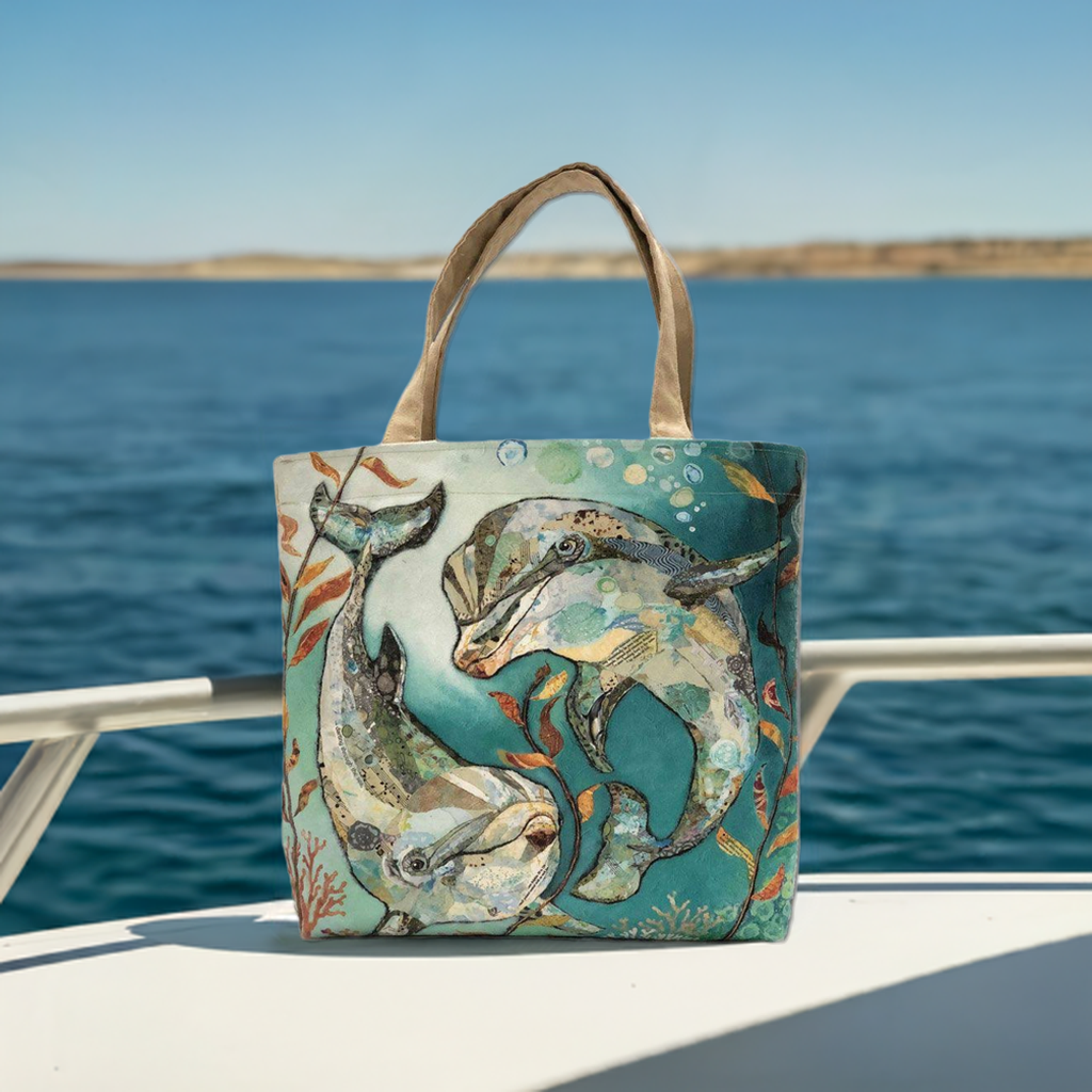 Bubbles & Squeak - Dolphin Tote Bag - Vegan-Suede