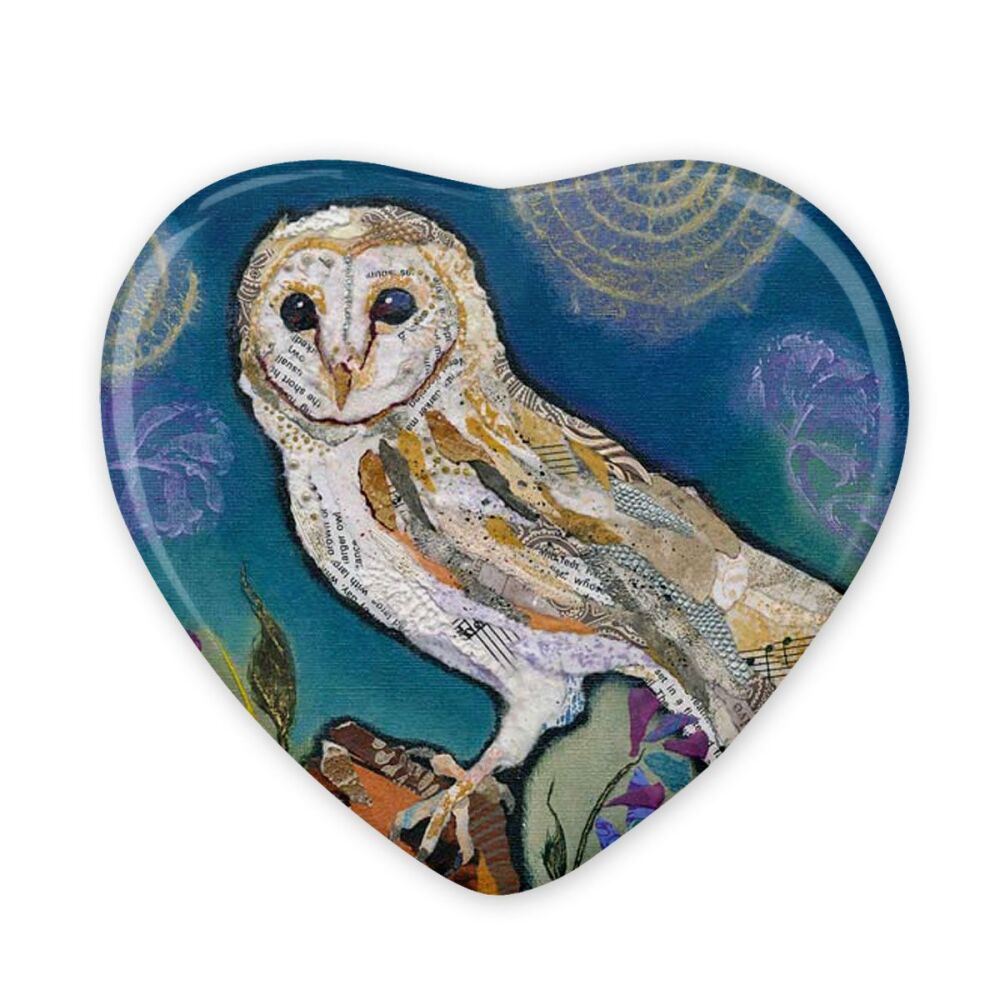 Barn Owl Heart Magnet