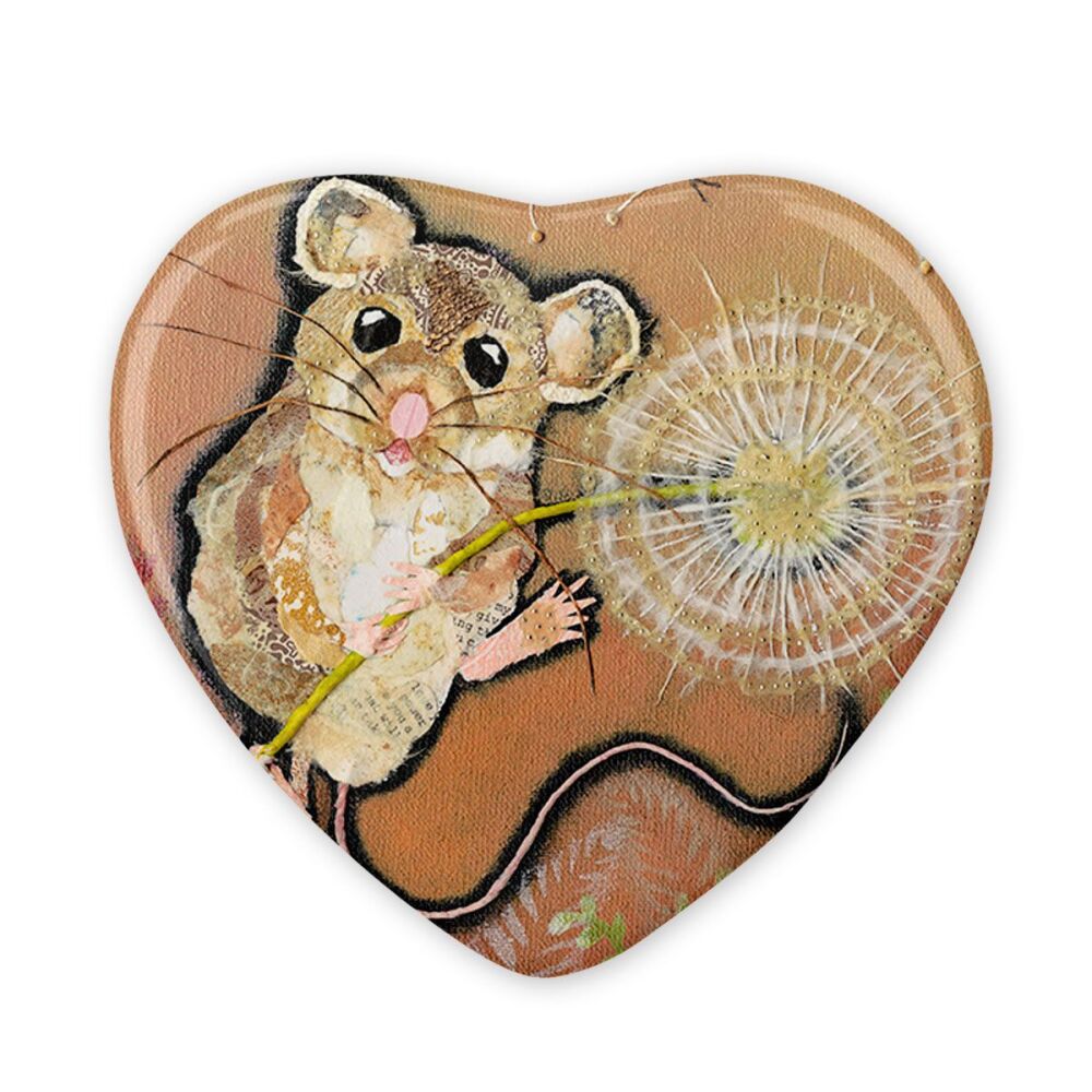 Make a Wish Mouse Ceramic Heart Magnet