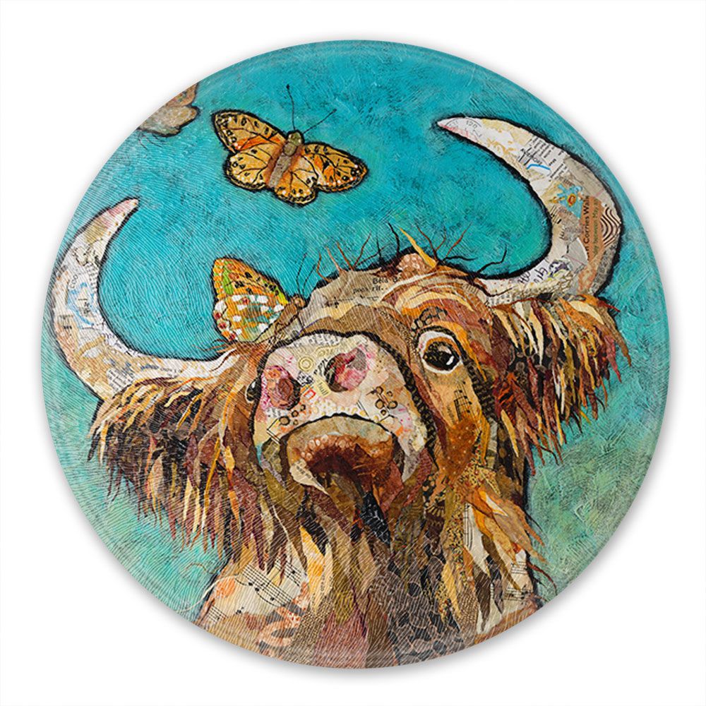 Highland Cow Round Glass Worktop Saver - Buttercoo