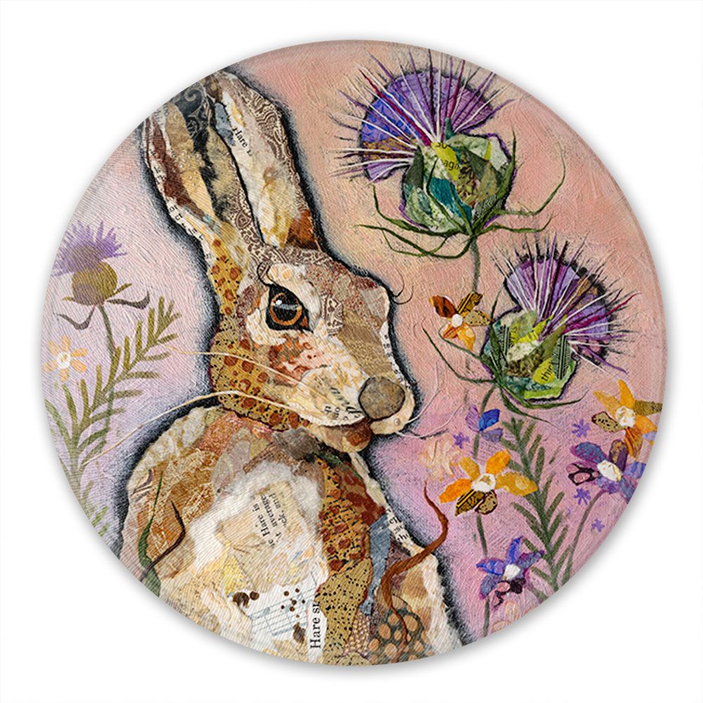 Hare & Thistle Glass Chopping Board, Round Worktop Saver
