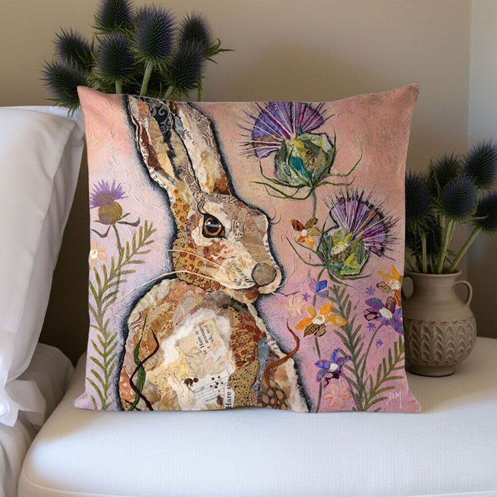 Hare and Thistle - Scottish Decor Cushion