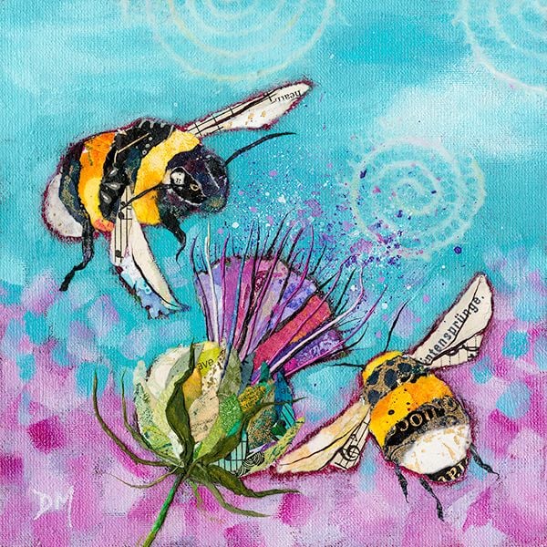 Bees & Thistle Original - framed original art