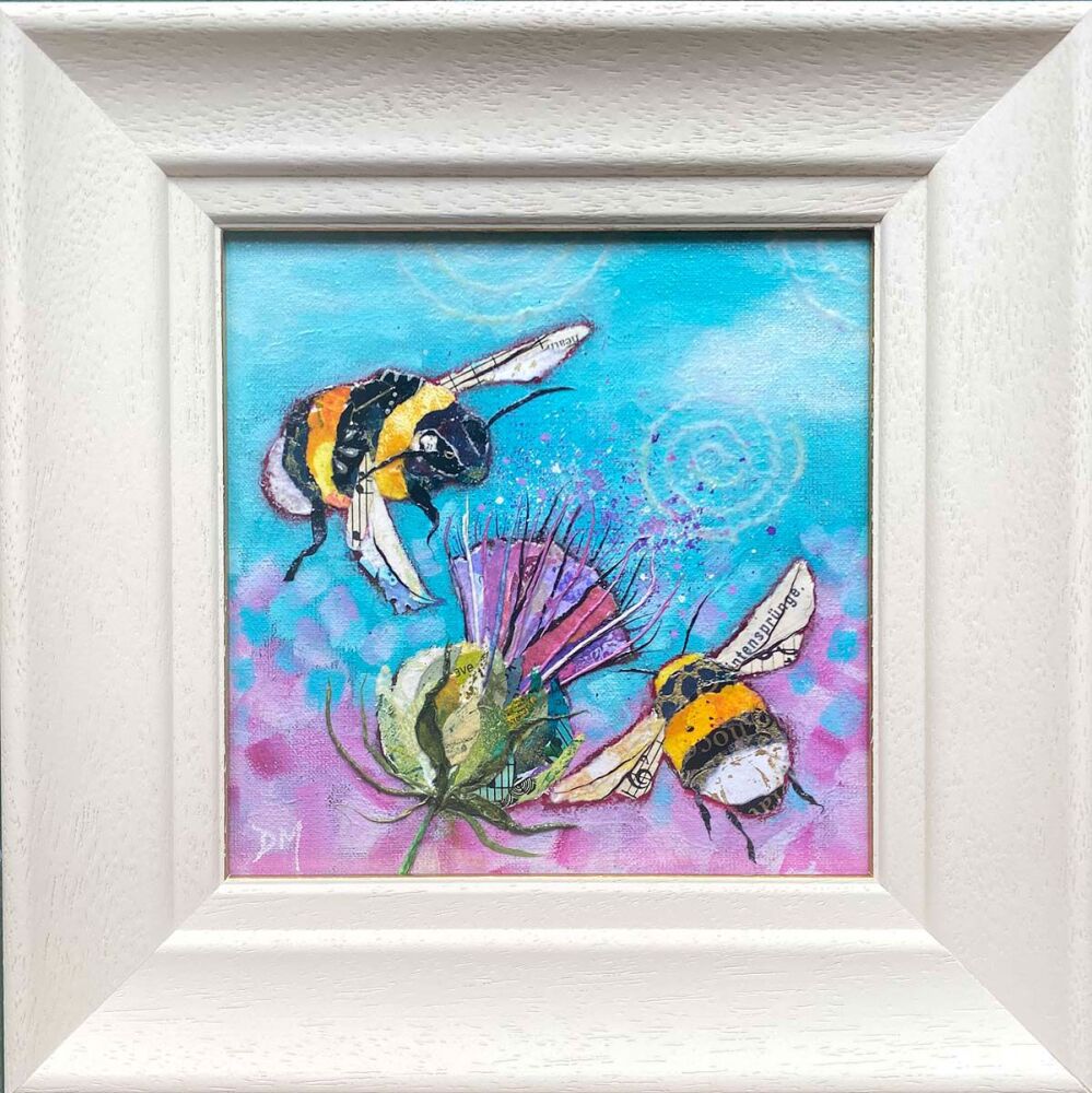 Bees & Thistle Original - framed original art