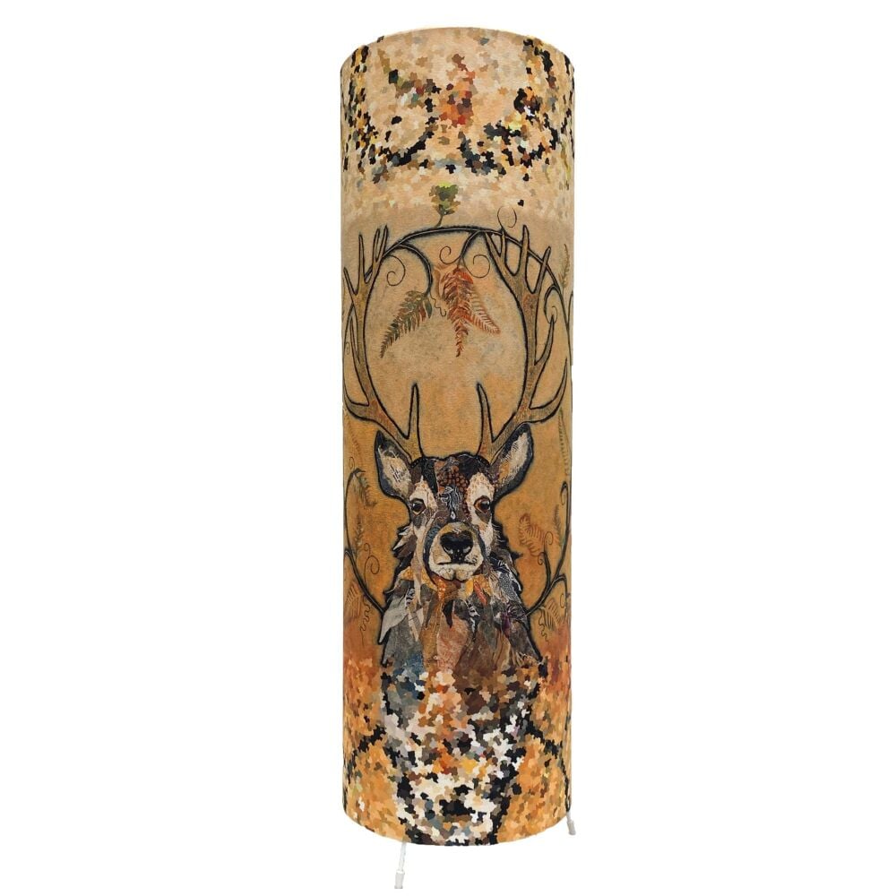 Golden Monarch Stag Cylindrical Floor Lamp