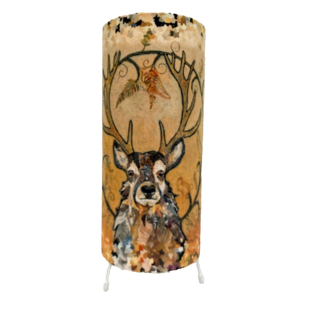 Golden Monarch Stag Cylinder Table Lamp