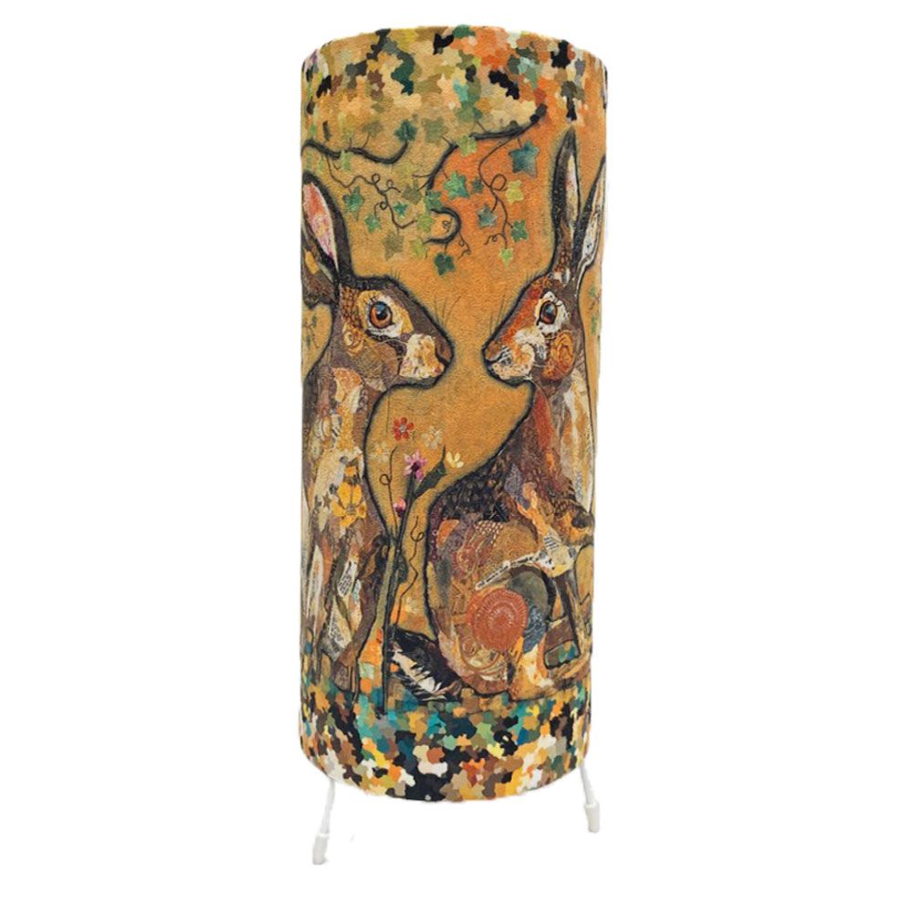 Hares Looking at You Cylinder Table Lamp