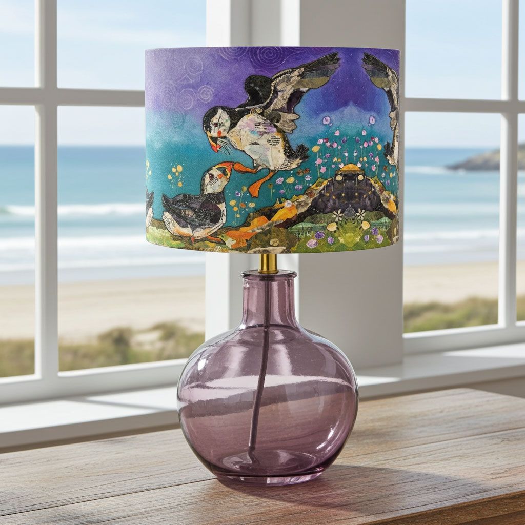 Love on the Rocks - Puffin Bird Lampshade