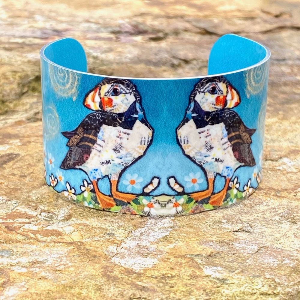 'May' Puffin Aluminium Cuff Bangle (SECONDS)