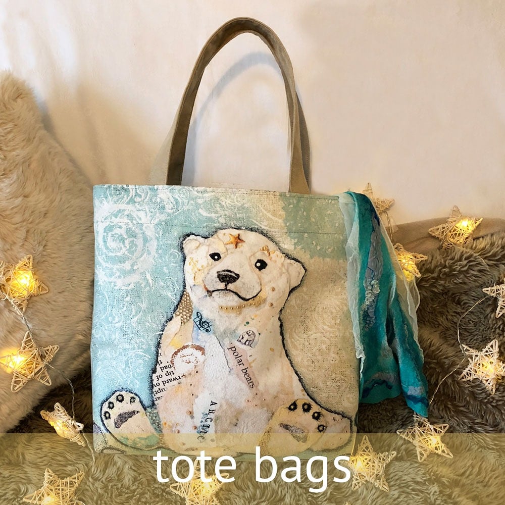 polar bear tote bag