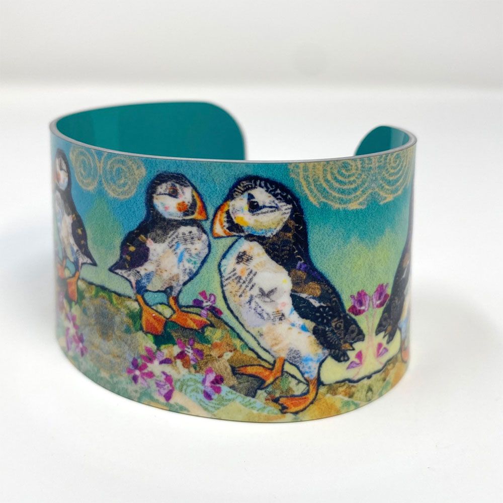 Puffin Pals Aluminium Cuff Bangle Bracelet