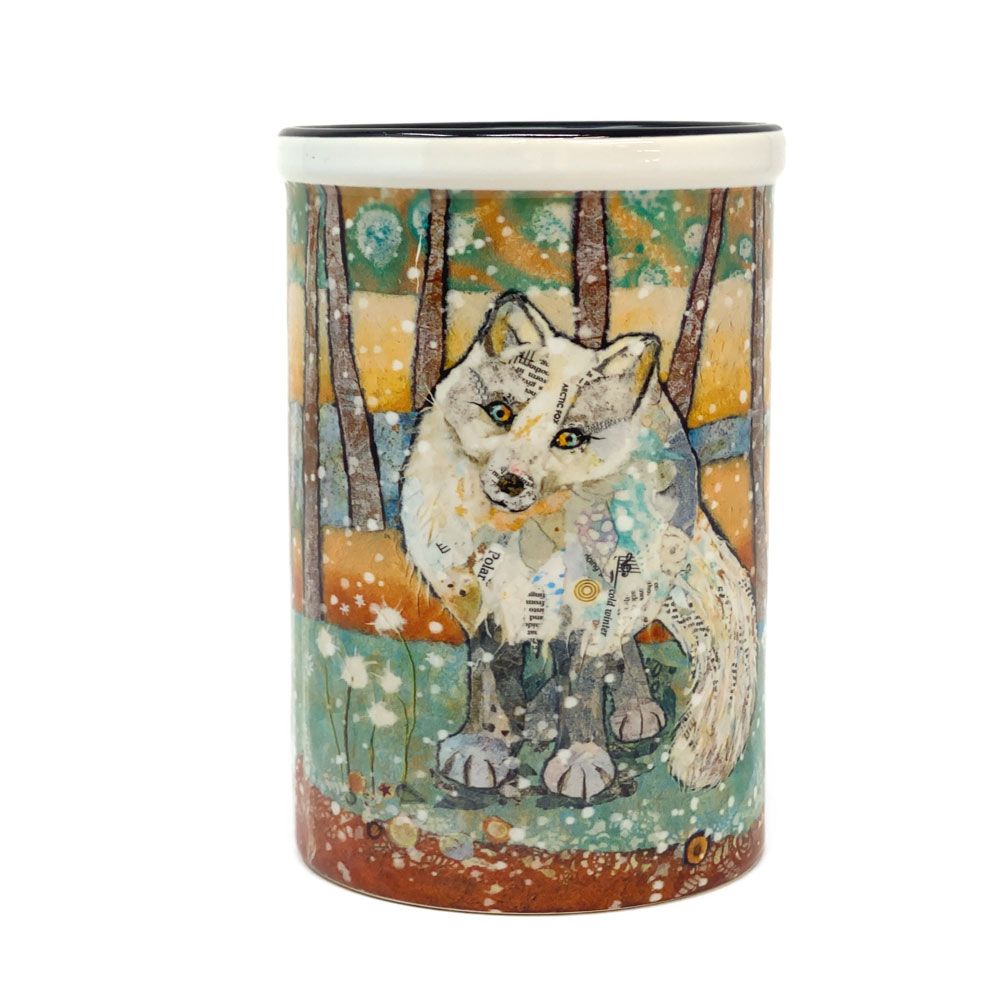 Arctic Fox in Snow - Pretty Pot