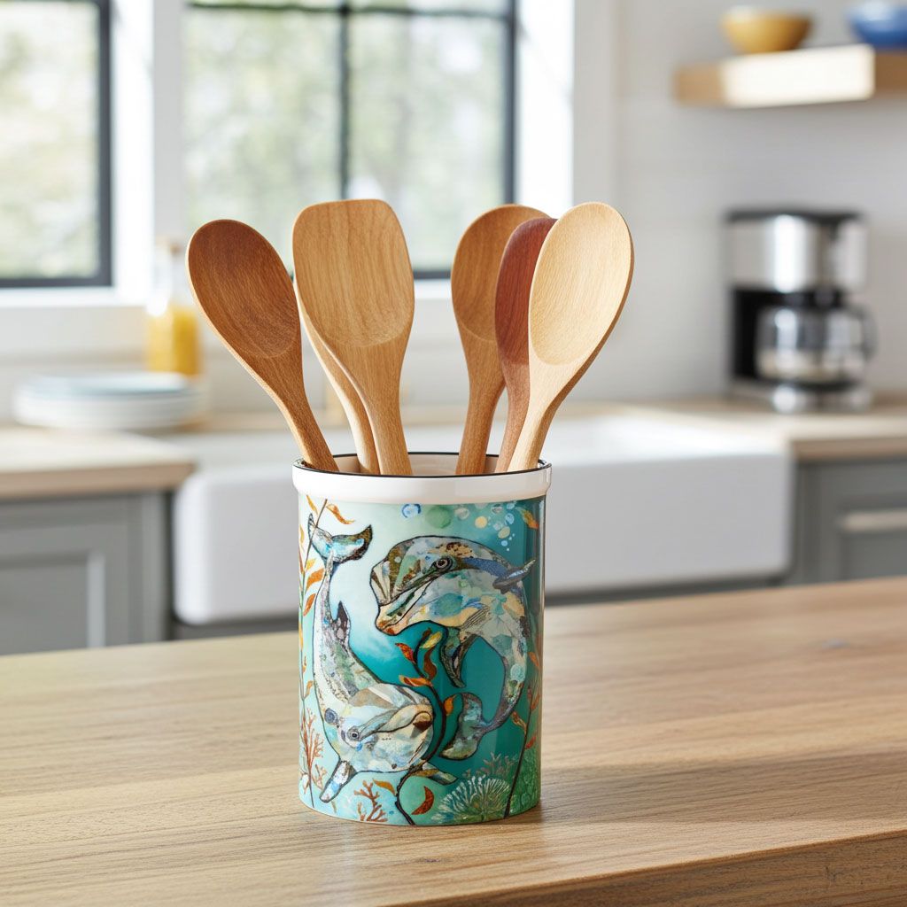 Bubbles & Squeak - Dolphiin Pretty Pot Utensil Holder
