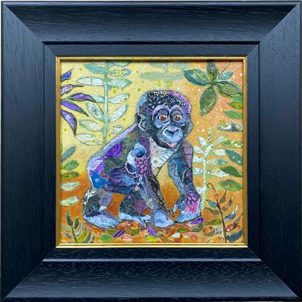 Baby Gorilla - Original Collage Art