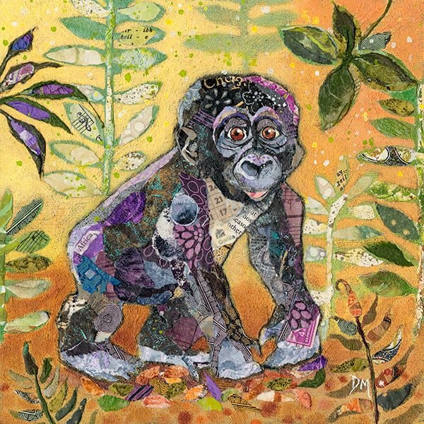 Baby Gorilla - Original Collage Art