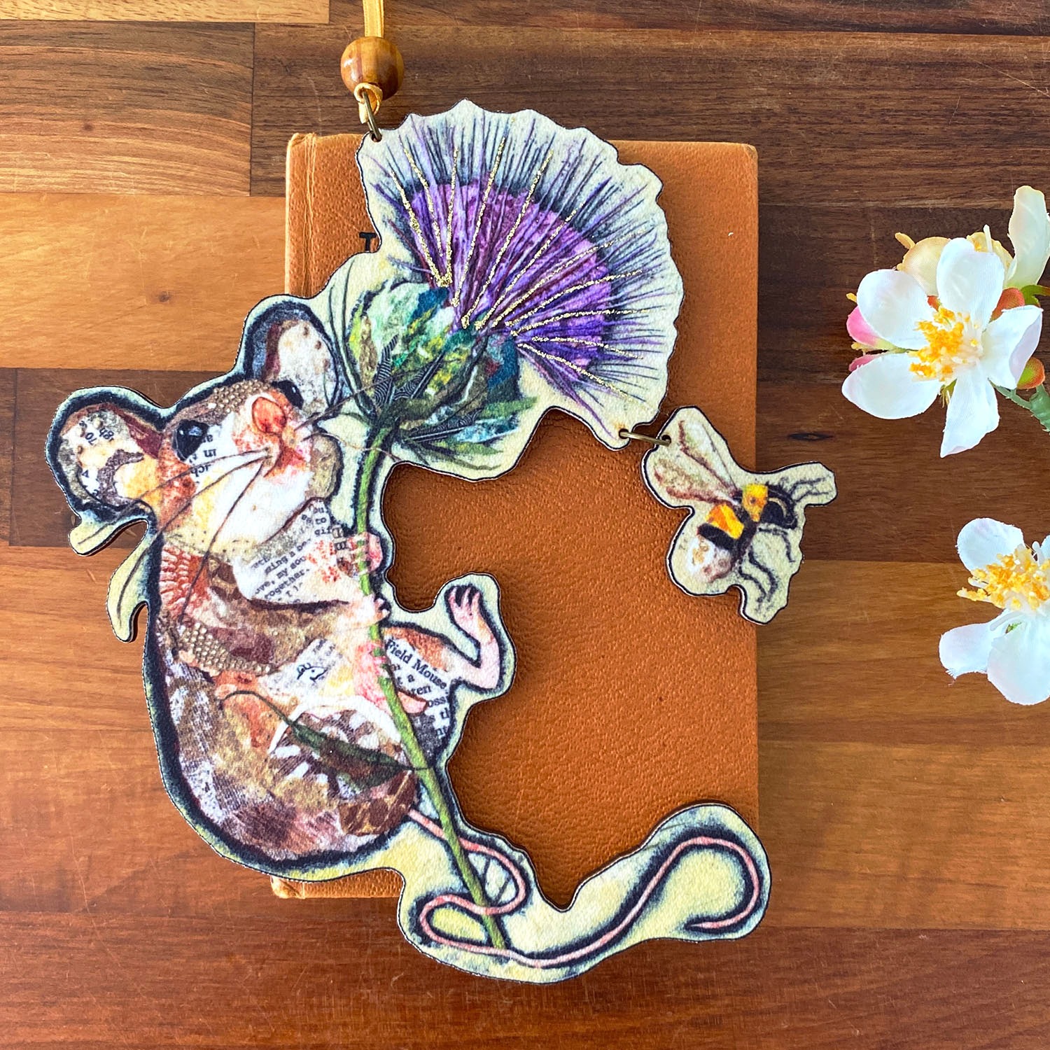 mouse and thistle hanging decoration 