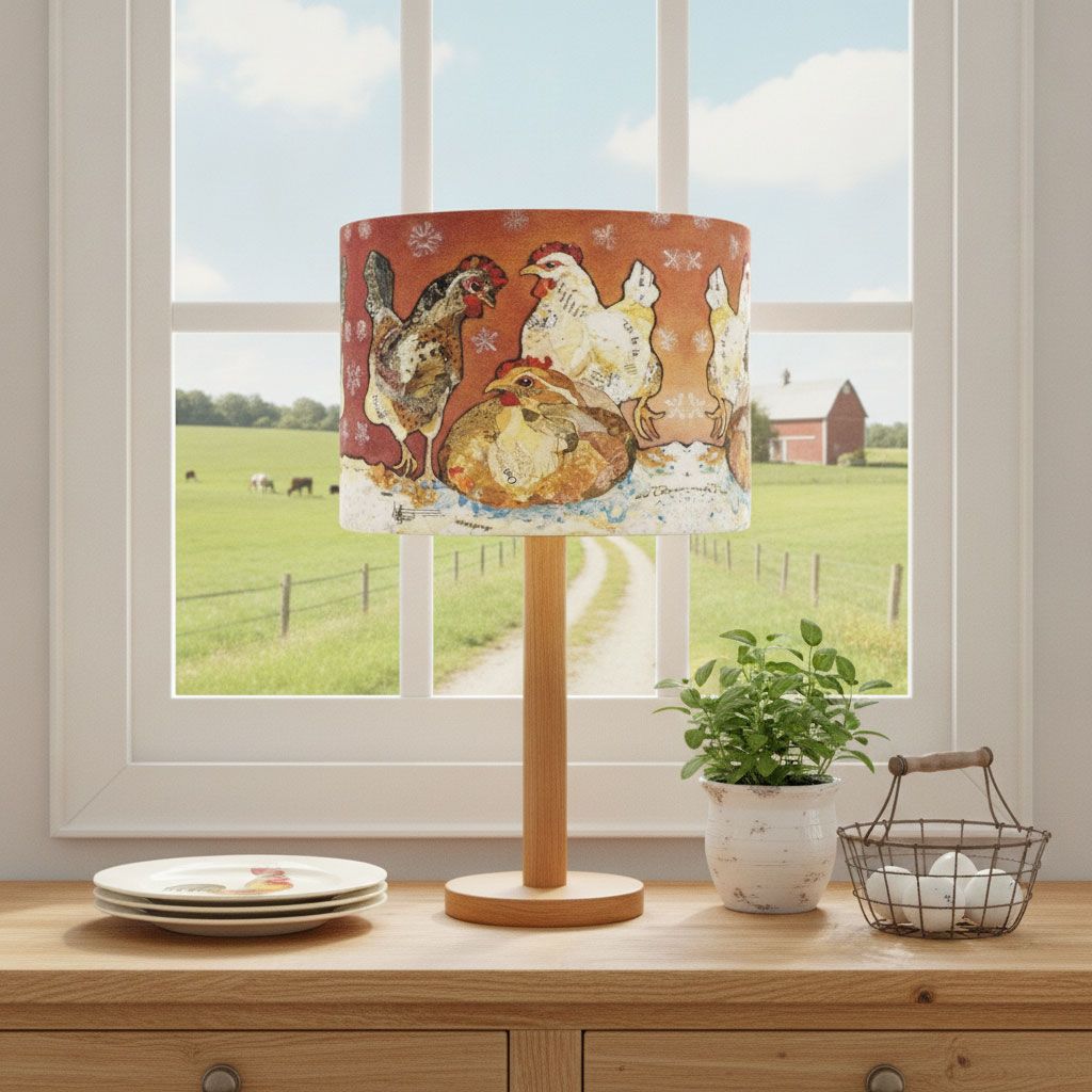 Three Hens- Lampshade