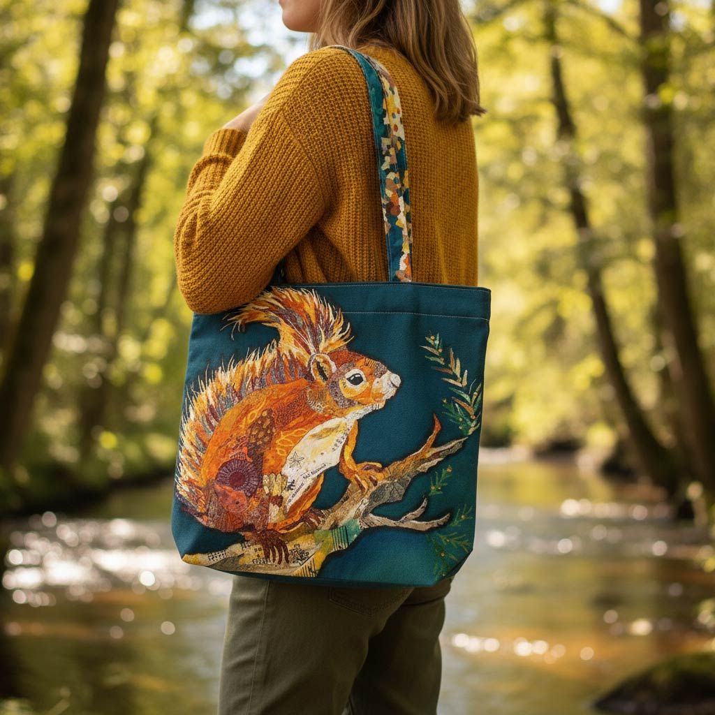 Wee Red Squirrel Tote Bag - Polycotton