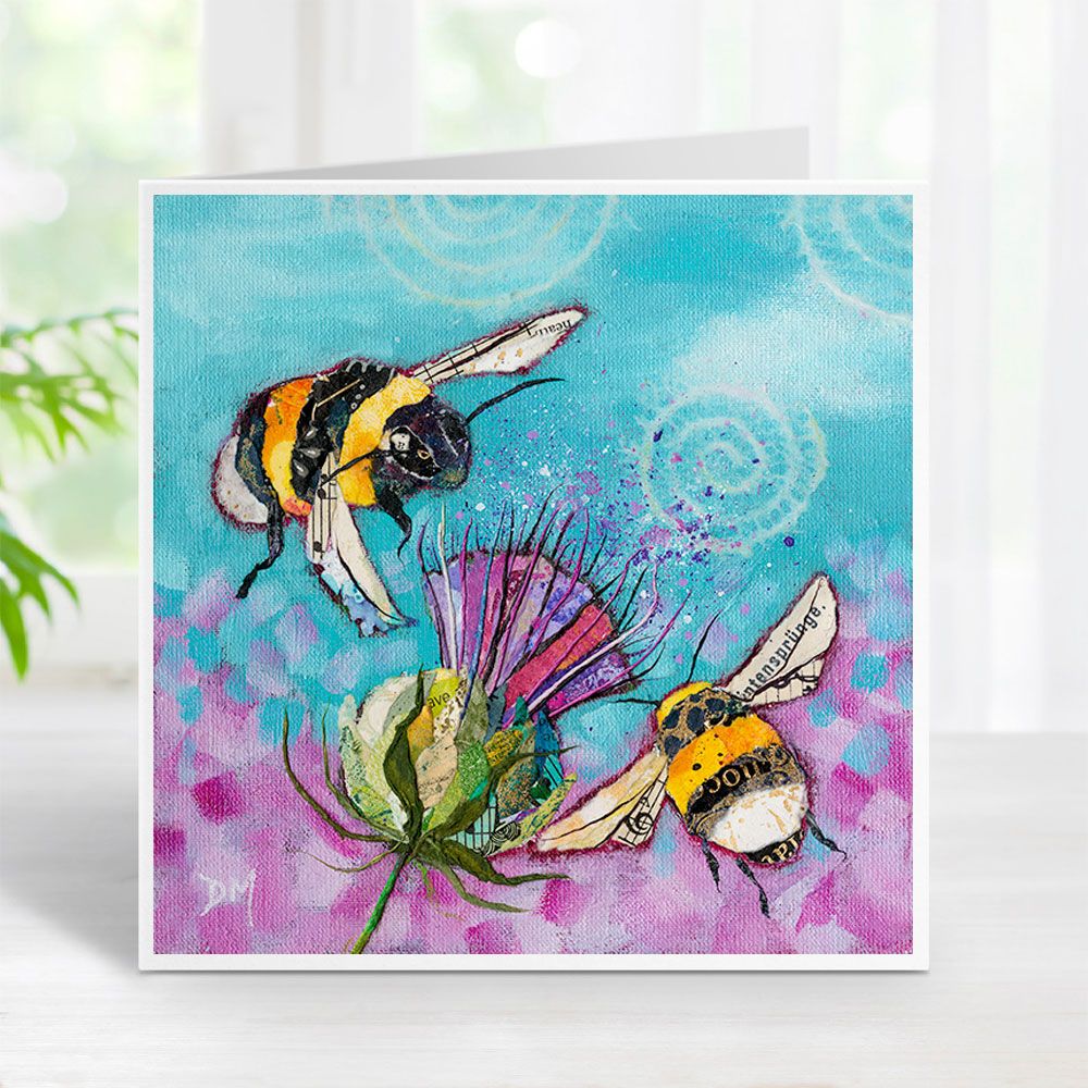 Bees & Thistle - Bumble Bee Greetings Card