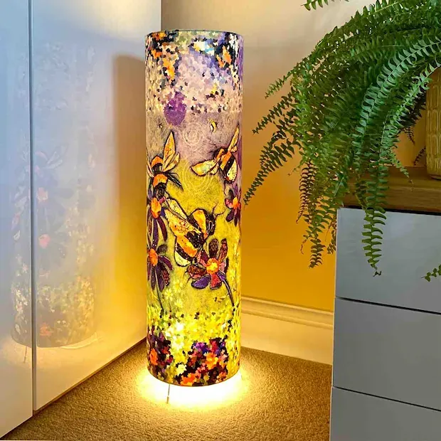 bumble bee floor lamp in a room setting