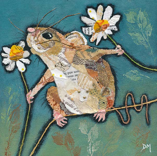 Mouse Smelling Flower Art Print