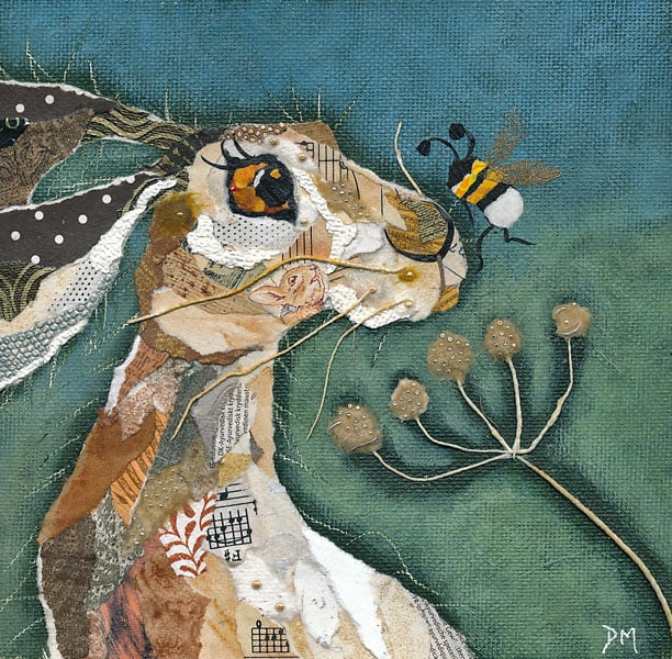 Hare & Nosey Bee Art Card