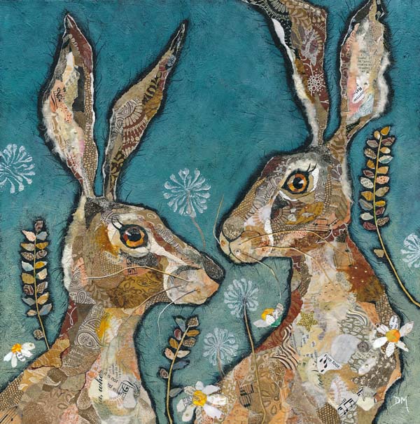 Two Hare Friends Fine Art Print