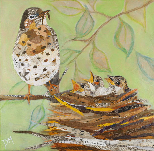 Fly Away Home - Mistle Thrush Greetings Card