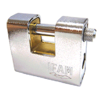 IFAM ARMOURED 80 CEN 4 INSURANCE RATED PADLOCK. KEYED TO DIFFER.