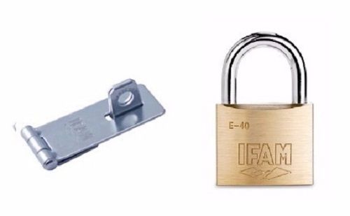 <!--008-->IFAM PC410 SMALL STEEL HASP. 65mm x 30mm. + E40 HS SHACKLE PADLOC