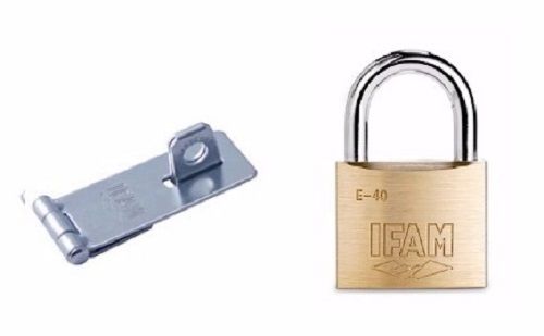 IFAM PC410 SMALL STEEL HASP. 65mm x 30mm. + E40 HS SHACKLE PADLOCK