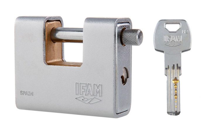 <!--004-->IFAM ARMOURED 80 CEN 4 INSURANCE RATED PADLOCK. KEYED TO DIFFER.