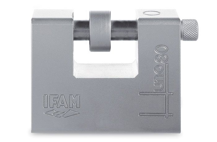  IFAM HUNO CEN 5 KEYED TO DIFFER PADLOCK WITH SHACKLE PROTECTION RING.