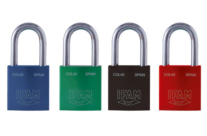  IFAM COL 40 LOCKOUT PADLOCK. ALUMINIUM BODY.  STEEL SHACKLE. RED ONLY.