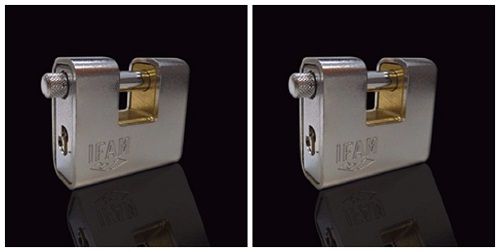 TWO IFAM ARMOURED 60 CEN 3 INSURANCE RATED PADLOCKS. KEYED TO DIFFER.