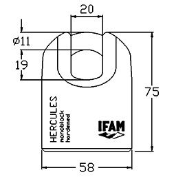 IFAM HERCULES A CEN 4 RATED PROTECTED SHACKLE PADLOCK. KEYED ALIKE MODEL.