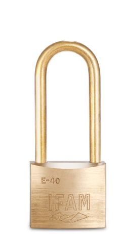  IFAM ALL BRASS SPARK RESISTANT LOCKOUT PADLOCK. MODEL E40LSABKA. KEYED ALIKE.